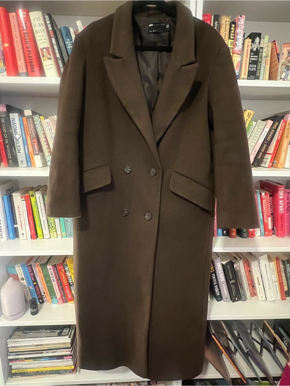 Double-Breasted Maxi Long Chocolate Brown Oversized Coat